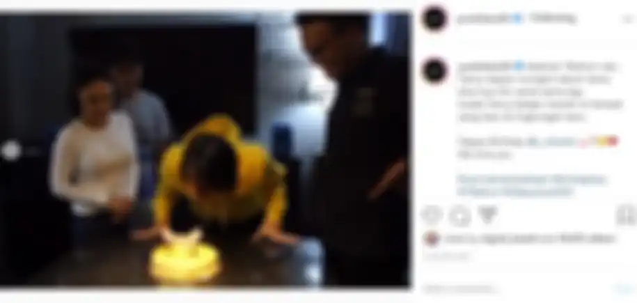 Yuni dan Henry kompak temani Cavin tiup lilin