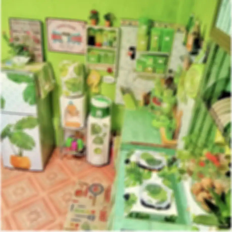 Warna ini bikin desain dapur mungil mampu menjaa mood Ibu-ibu memasak di rumah. terbukti manjur! 8 foto estetiknya jadi bukti.