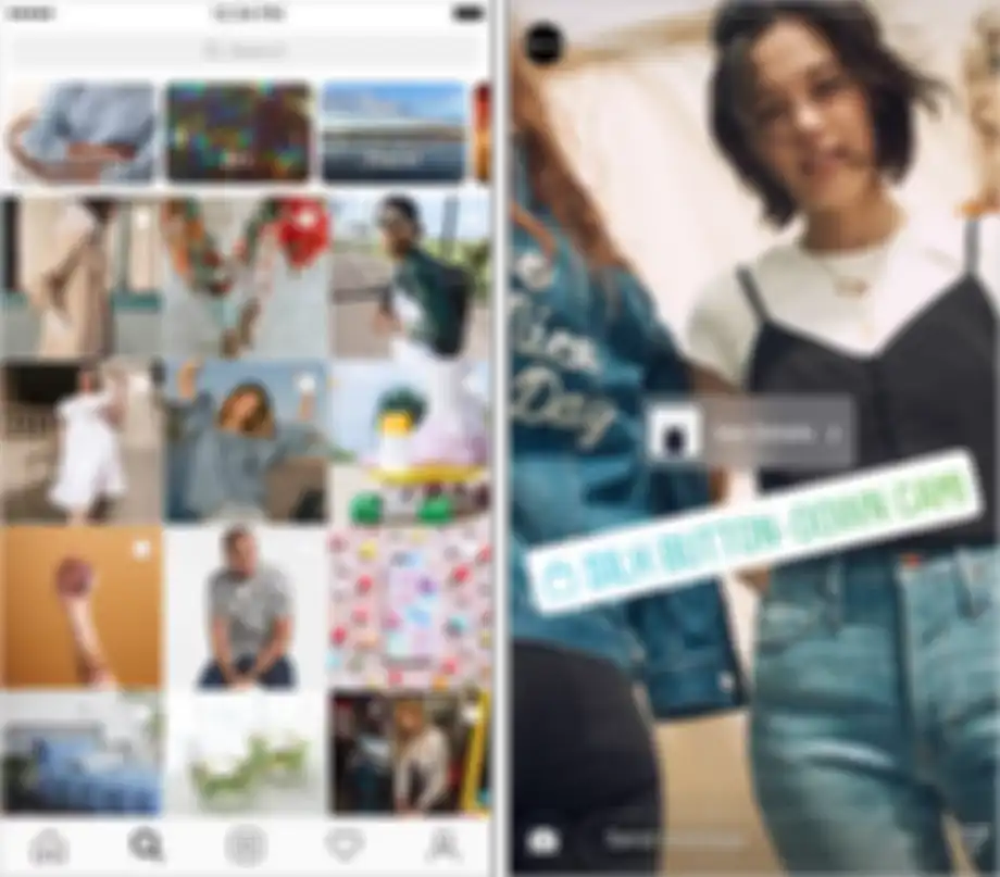 Tab belanja di halaman Explore dan Story Instagram