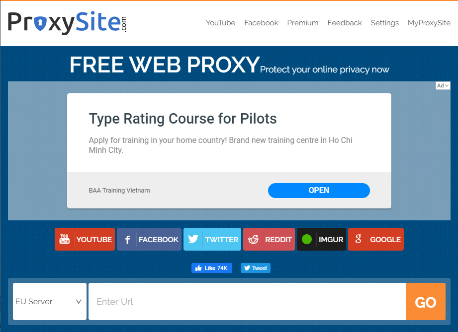 Halaman depan Proxy Site