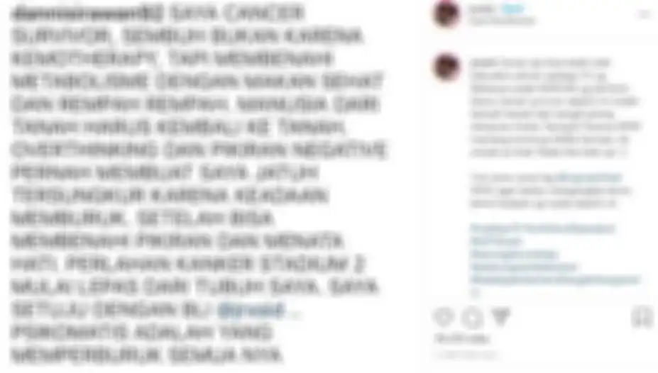 Postingan Jerinx soal testimoni survivor kanker yang mendukung argumen Jerinx soal pengaruh dominan dimensi psikologis dalam penyebaran covid-19