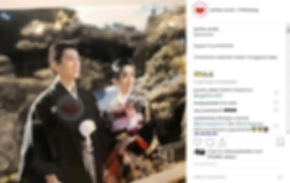 Foto Prewedding Syahrini dan Reino Barack yang romantis dengan Kimono