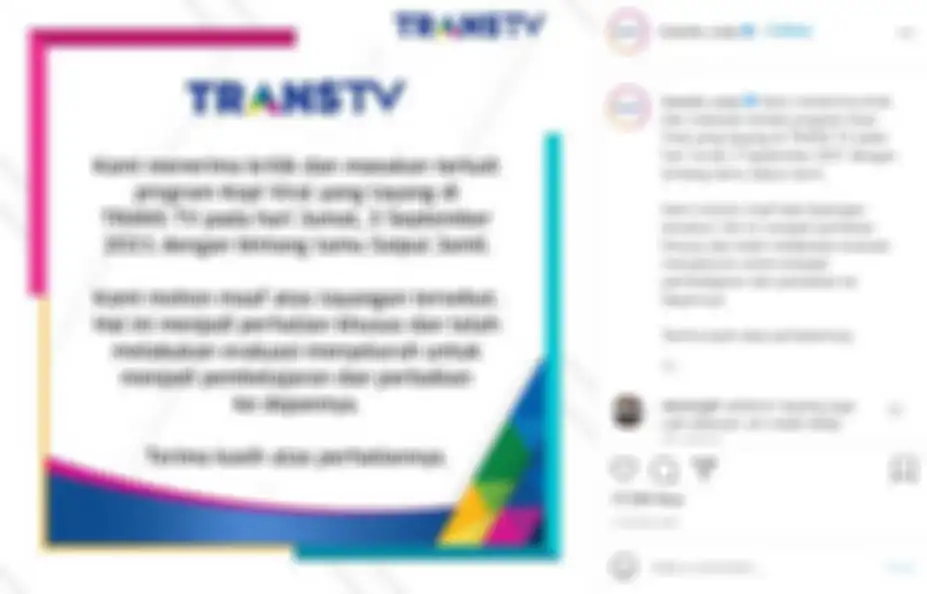 Permohonan maaf Trans TV setelah mengundang Saipul Jamil pasca menghirup udara bebas  
