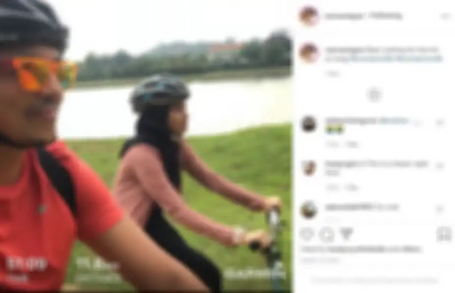 Engku Emran saat bersepeda bareng Laudya Cynthia Bella sang mantan istri
