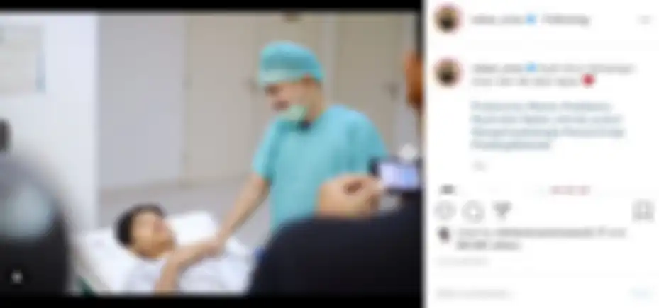 Ruben berusaha menenangkan sang putra yang panik