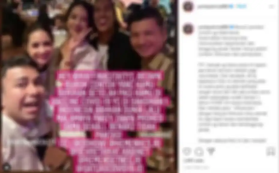 Putri Patricia menunjukkan Raffi Ahmad sedang memamerkan momen kebahagiaan tanpa menggunakan masker, serta tidak menjaga jarak. 