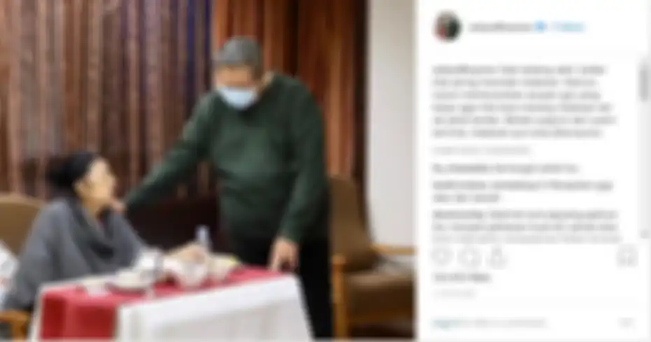 SBY menemani Ani Yudhoyono makan demi berjuang melawan kanker darah.