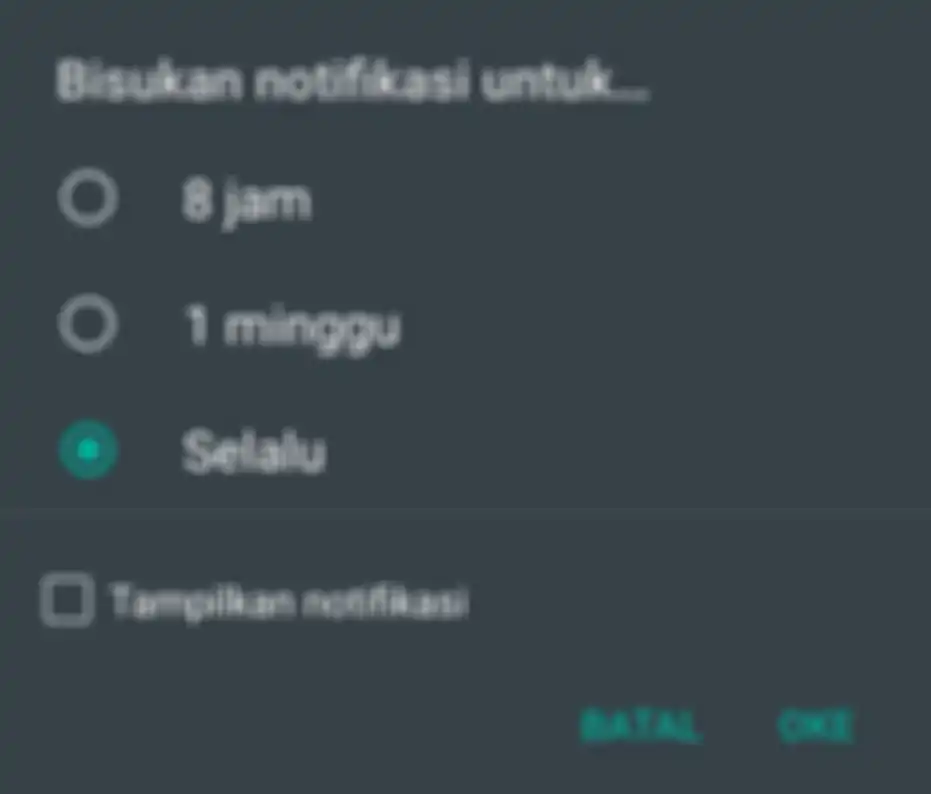 Opsi Selalu yang baru saja hadir di fitur 