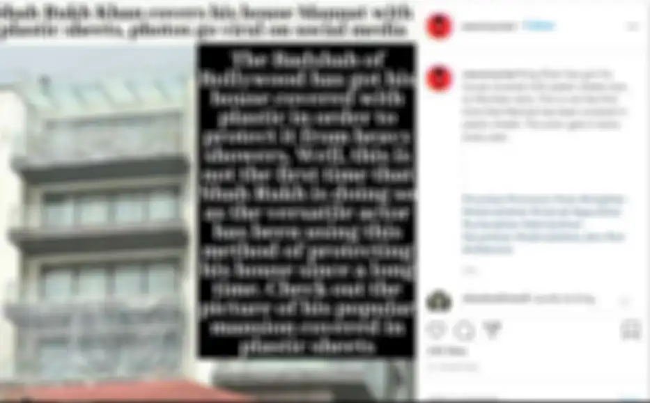 Penampakan rumah mewah Shah Rukh Khan dibungkus plastik. 