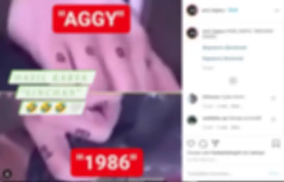 Coretan nama Agnez Mo di jari jemari Ariel NOAH 