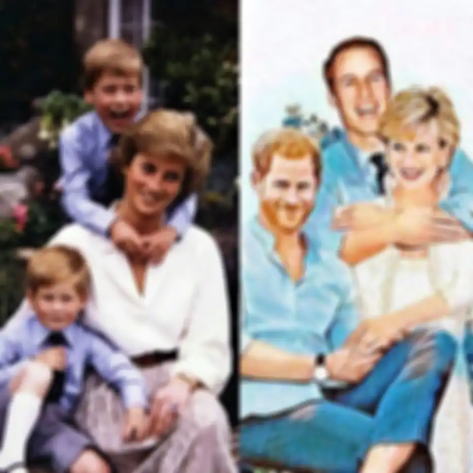 Putri Diana dengan Pangeran Willam dan Harry