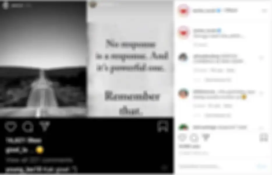 Unggahan akun gosip tentang curhatan galau Wijin dan Gisel yang tampak berkesinambungan.