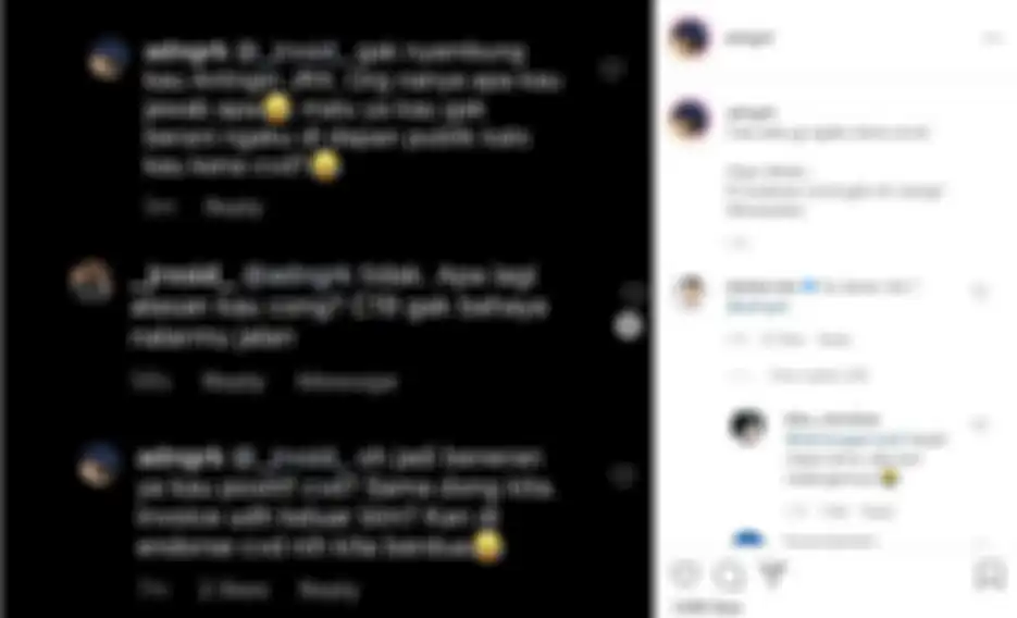 Tangkap layarkomentar instagram Adam Deni dan JRX