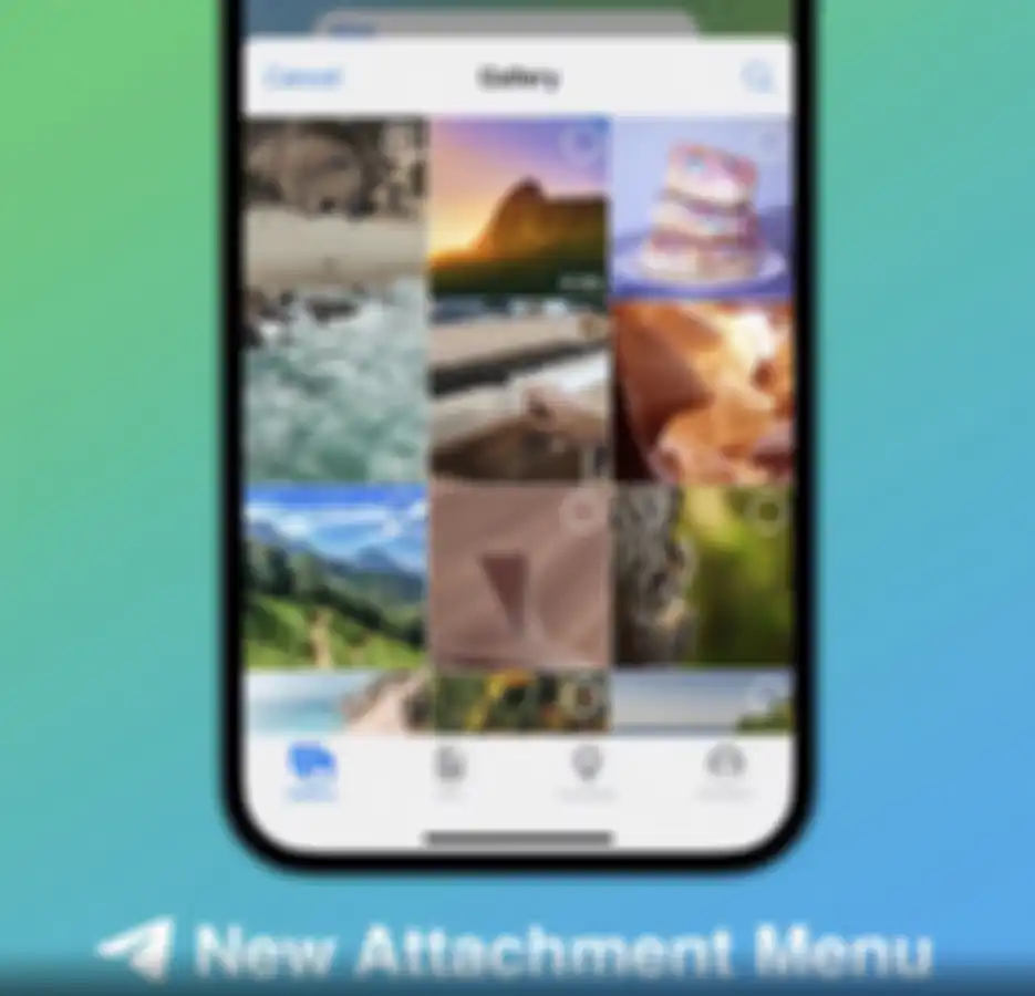 Tampilan Attachment Menu baru di Telegram iOS