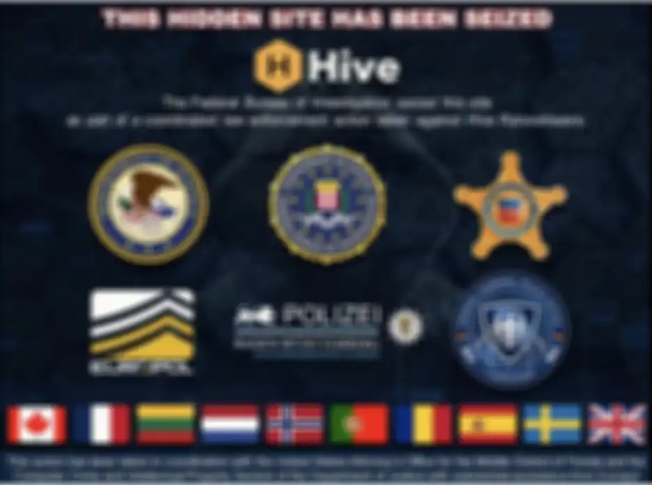 Gambar 1. Situs ransomware Hive yang diambilalih penegak hukum