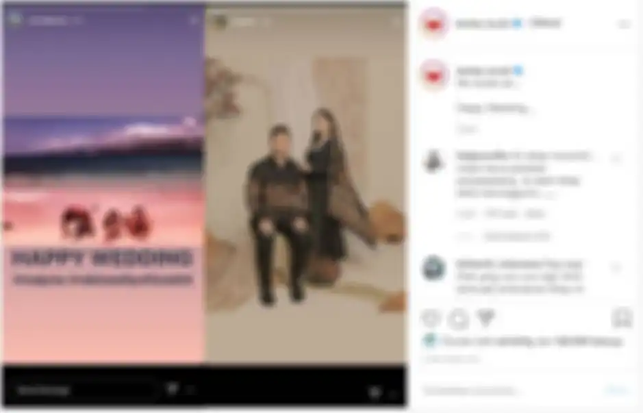 Kolase unggahan Desainer Arnold Putra dan Indra Priawan yang menandakan pernikahan Nikita Willy dengan Indra