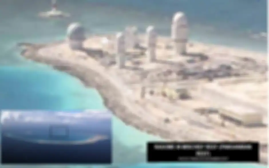 Menara penangkal serangan udara dan serangan rudal di pulau Spratly, dibangun oleh China