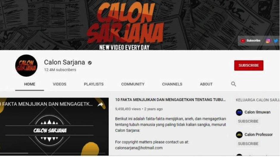 YouTube Calon Sarjana