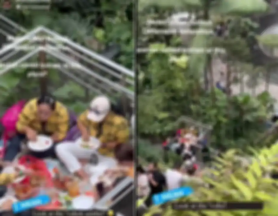 Viral WNI makan lesehan di Jewel Changi Airport