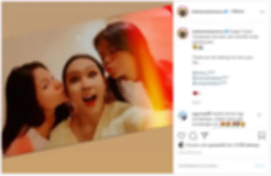 Potret kedekatan Kalina Ocktaranny dan kedua anak gadis Vicky Prasetyo