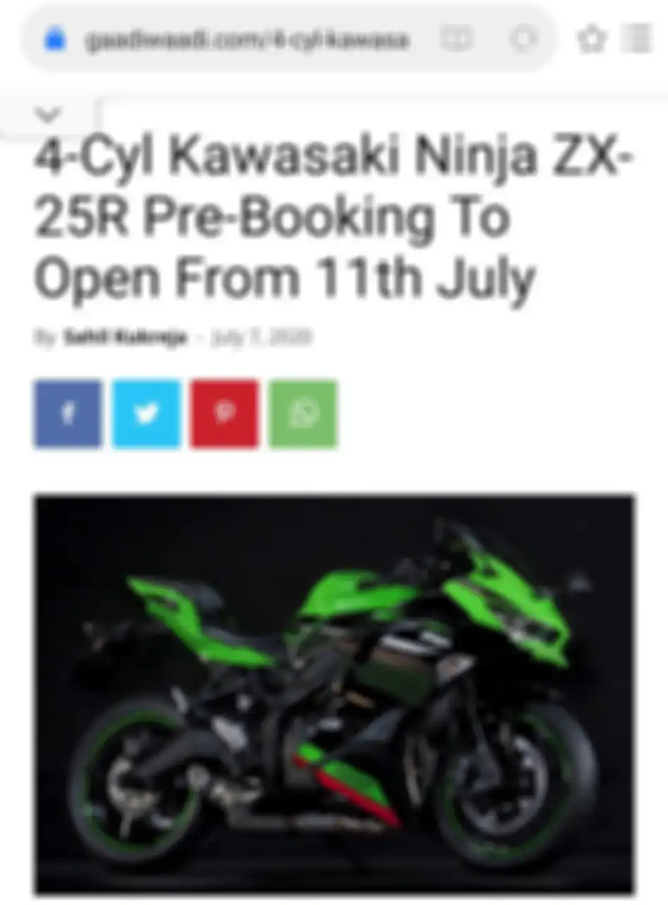 Gaadiwaadi.com memberitakan perilisan Kawasaki Ninja ZX-25R