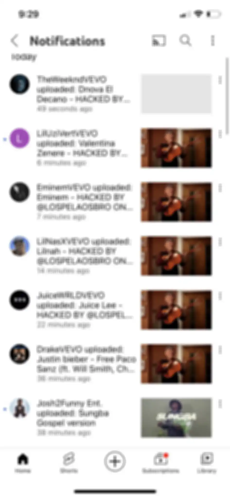 Bukti channel seleb dunia diretas