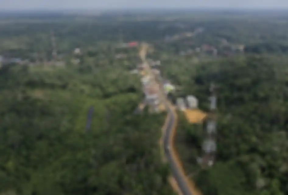 Foto udara kawasan Bukit Nyuling, Tumbang Talaken Manuhing, Gunung Mas, Kalimantan Tengah, Kamis (25/7/2019). Daerah yang menjadi bakal calon Ibu Kota Negara itu telah ditinjau oleh Presiden Joko Widodo pada bulan Mei lalu saat mengecek kelaikan lokasi terkait wacana pemindahan Ibu Kota Negara.