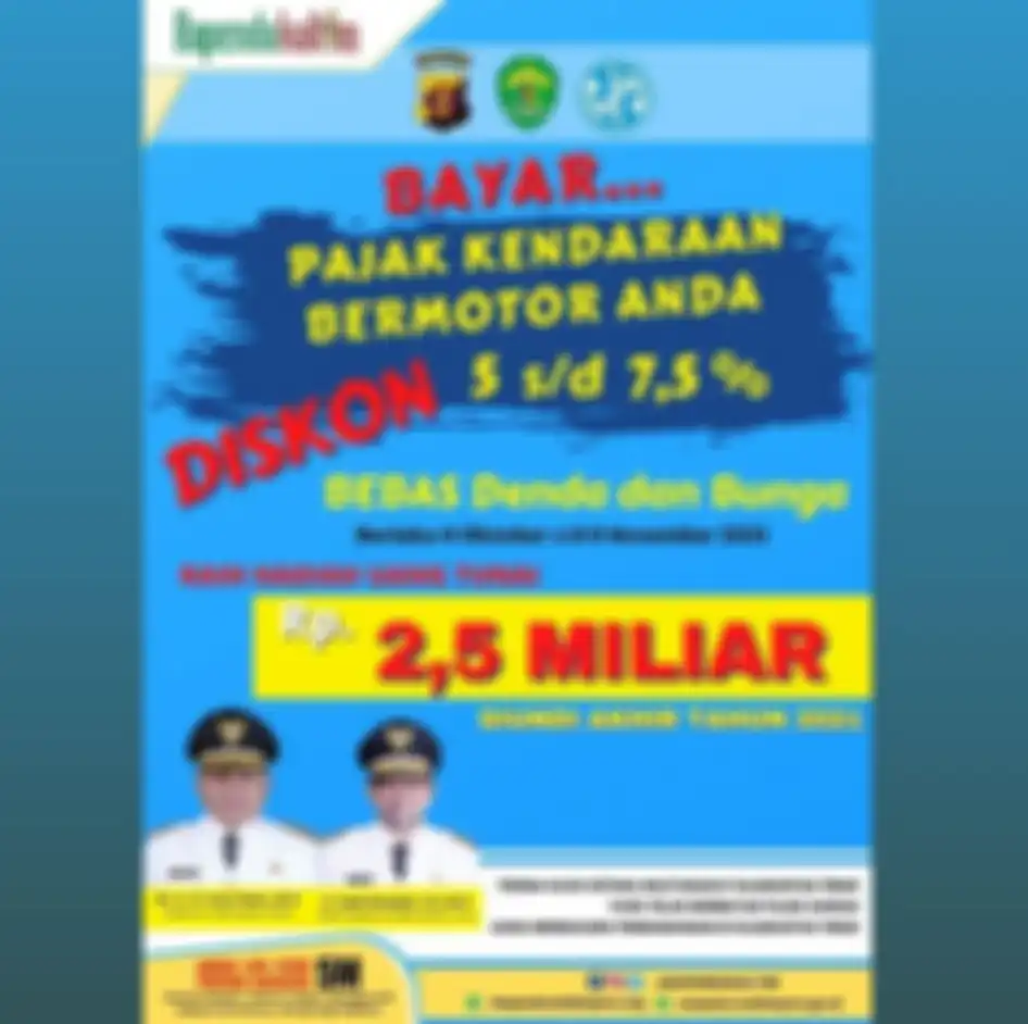 Program diskon pajak kendaraan dan undian hadiah Rp 2,5 miliar dari Bapenda Kaltim.