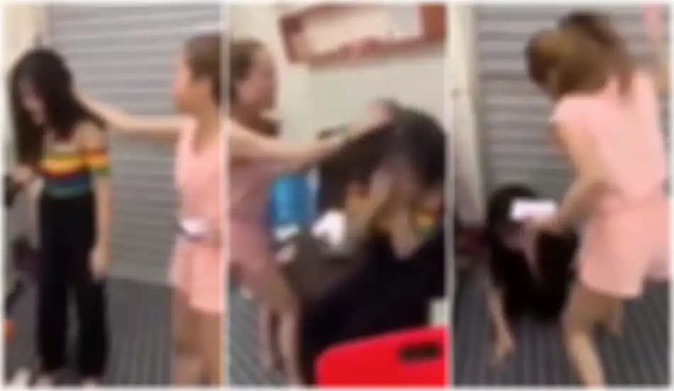 wanita pemilik salon melabrak karyawannya yang berselingkuh dengan suaminya