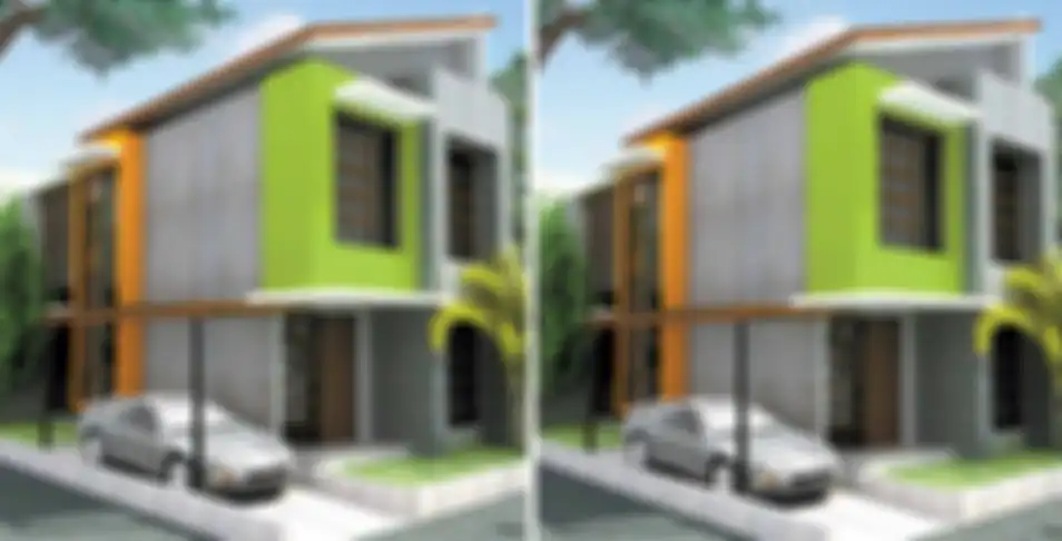 Ilustrasi t ide renovasi rumah dengan dua muka.