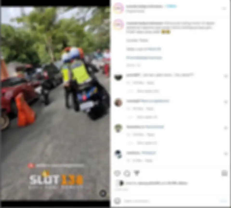 Postingan Instagram @maniak.balap.indonesia yang menunjukkan penyitaan motor balap di ajang balap resmi.