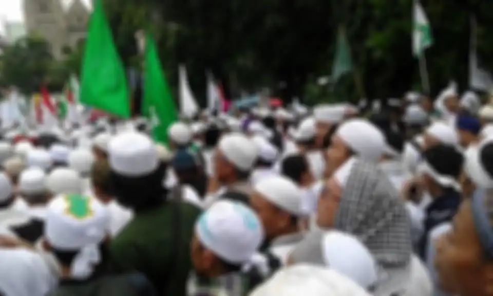 Ilustrasi kegiatan unjuk rasa Front Pembela Islam (FPI), yang kini sudah dibubarkan pemerintah.