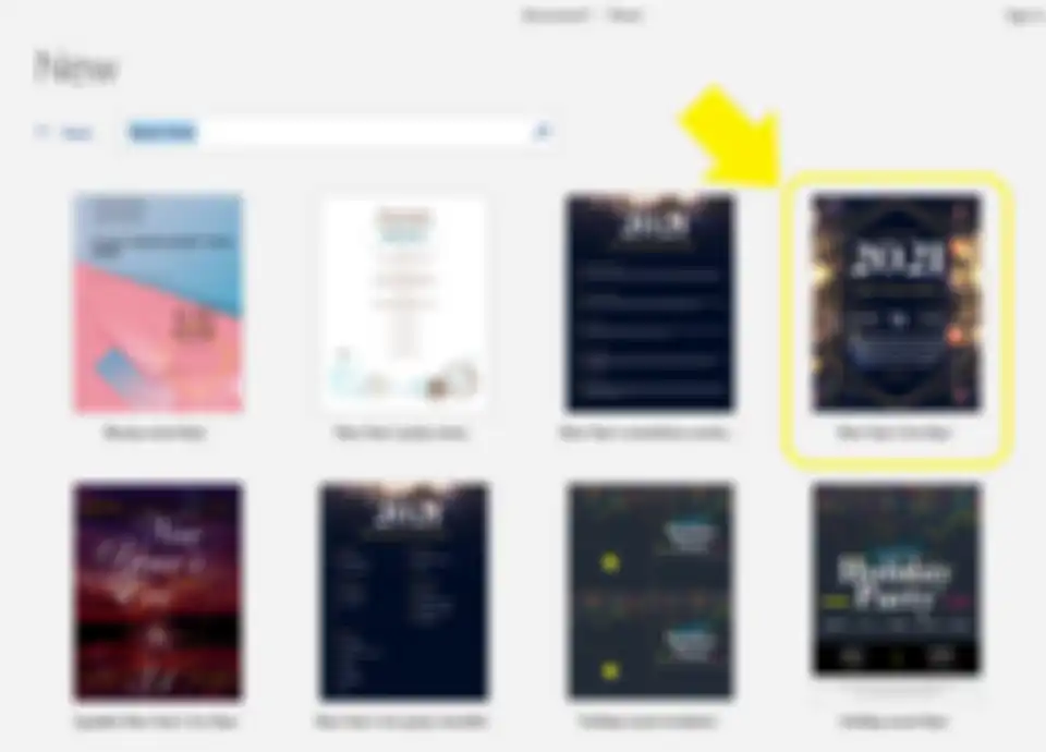 Template poster tahun baru di Microsoft Word