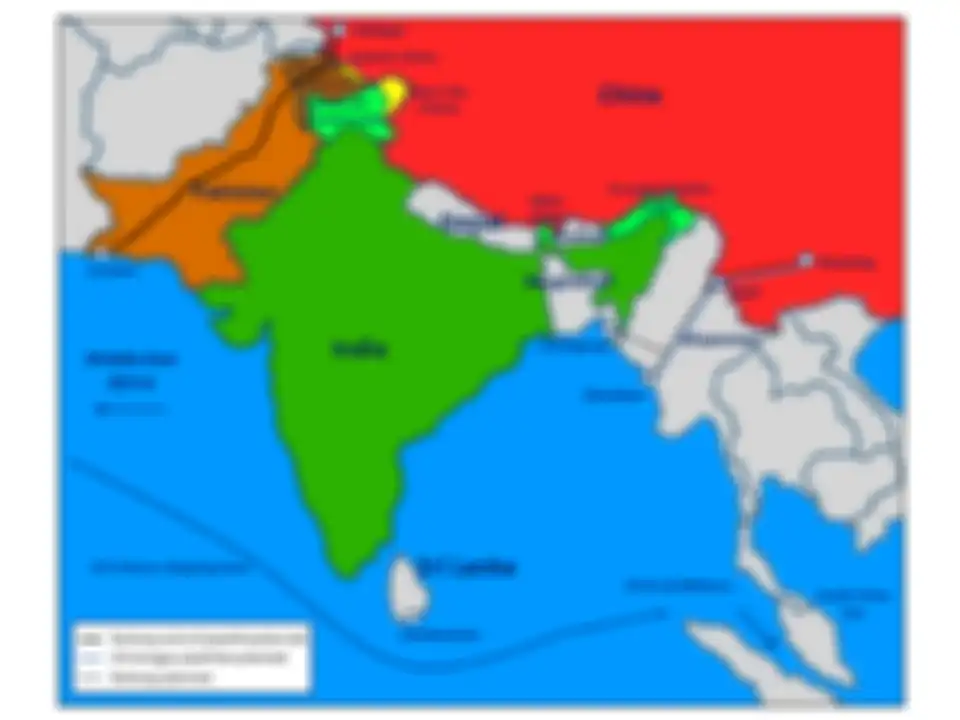 Peta wilayah China, India, dan Pakistan.