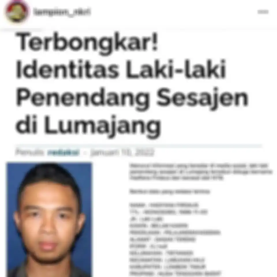 Identitas penendang sesajen Semeru beredar. Foto asli penendang sesajen Semeru yang sudah membuat geram publik itu disebarkan. 