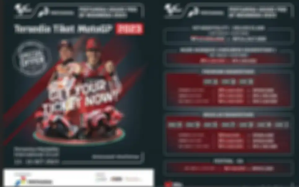 Daftar harga tiket MotoGP Mandalika Lombok, Nusa Tenggara Barat (NTB) yang akan digelar pada 13-15 Oktober 2023 mendatang.