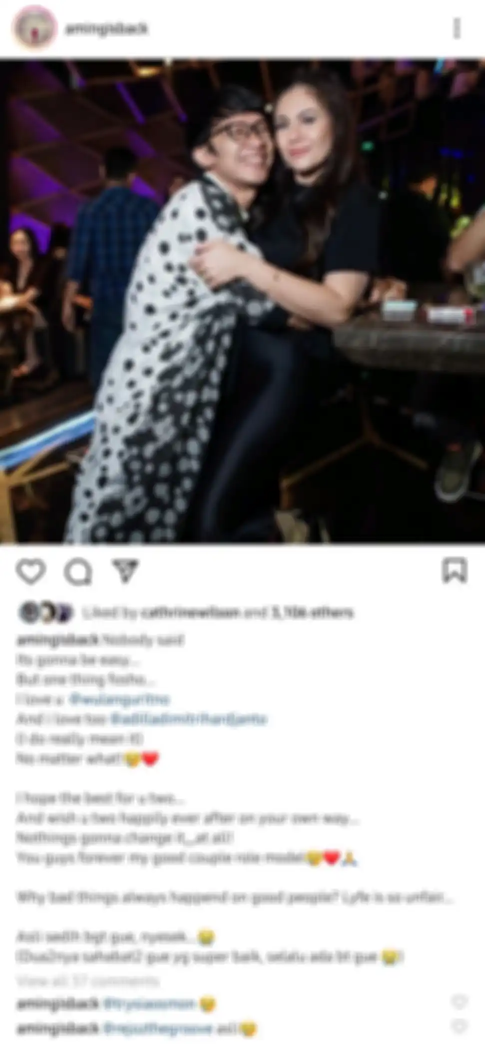 Sebagai sahabat dari Wulan Guritno dan Adilla Dimitri, dada Aming turut sesak dengan perceraian mereka.