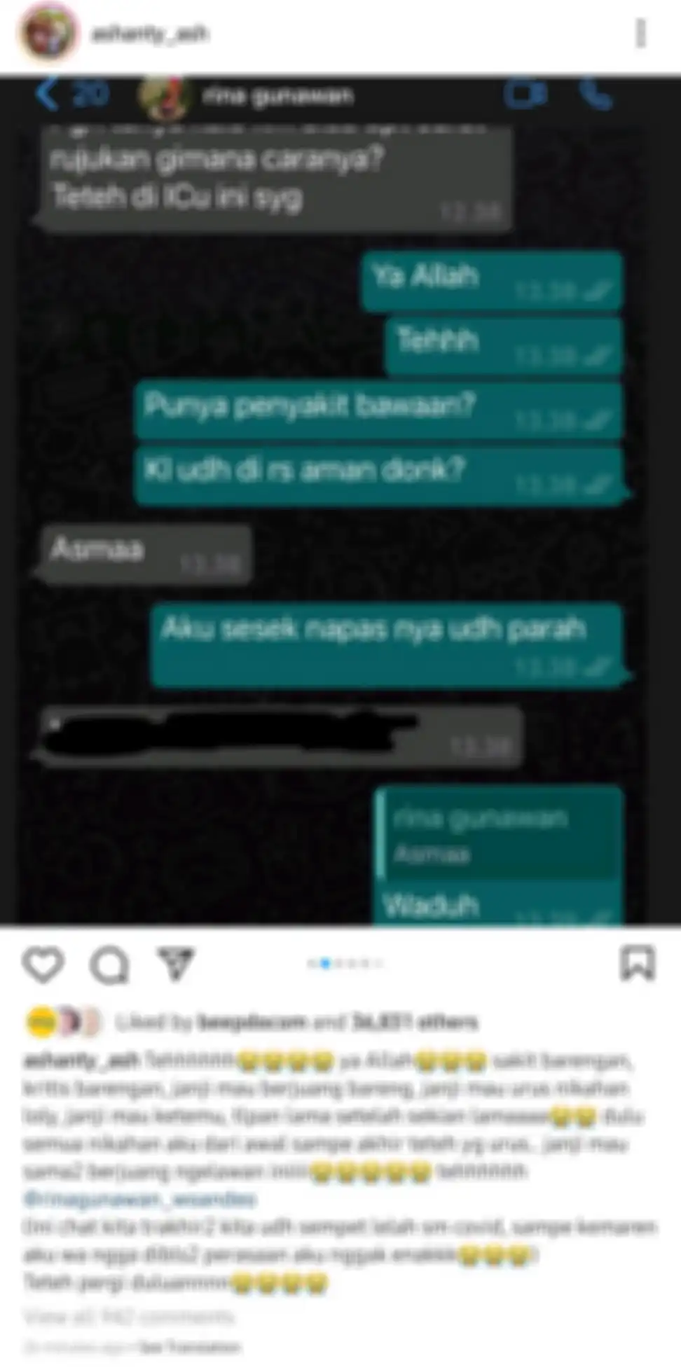 Ashanty membocorkan percakapan terakhir dengan Rina Gunawan yang terjadi pada Jumat (26/2/2021) lalu.