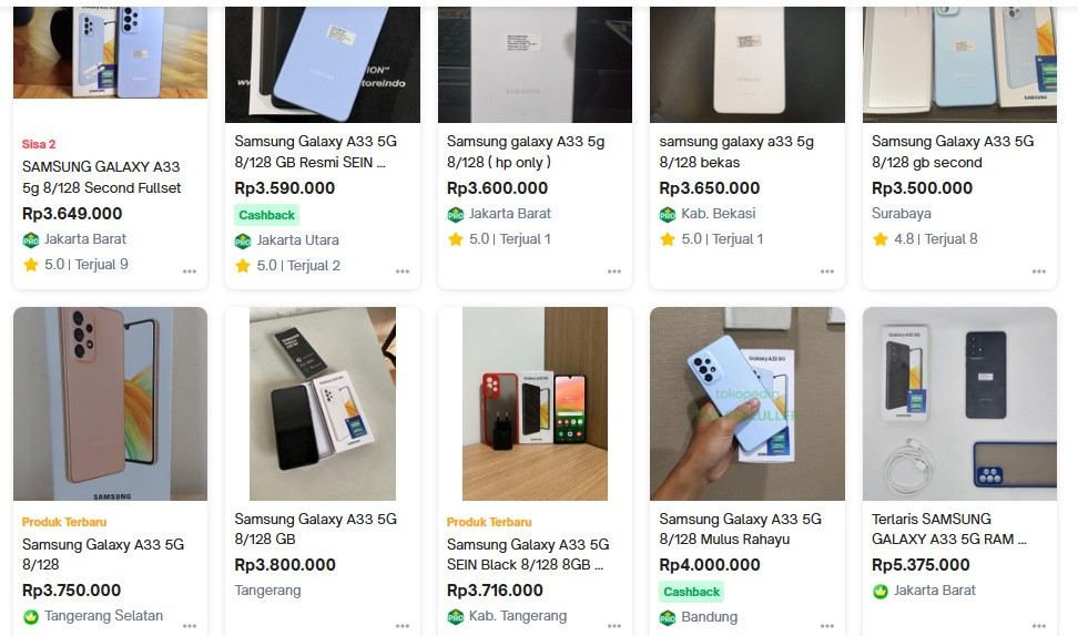 Harga hp second OPPO A55 4/64GB di Tokopedia