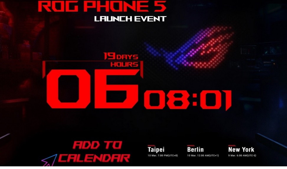 Tangkapan layar situs resmi Asus yang menampilkan tanggal rilis ROG Phone 5.