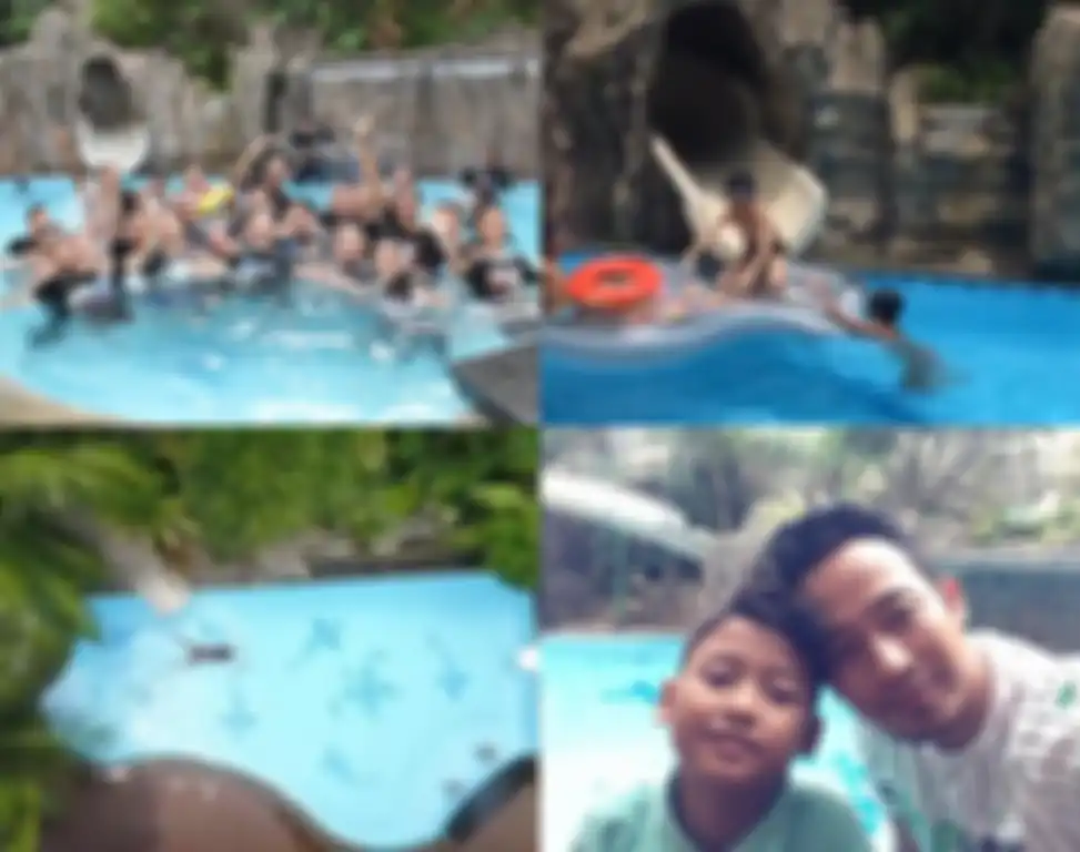 Kolam renang di rumah Denny Cagur