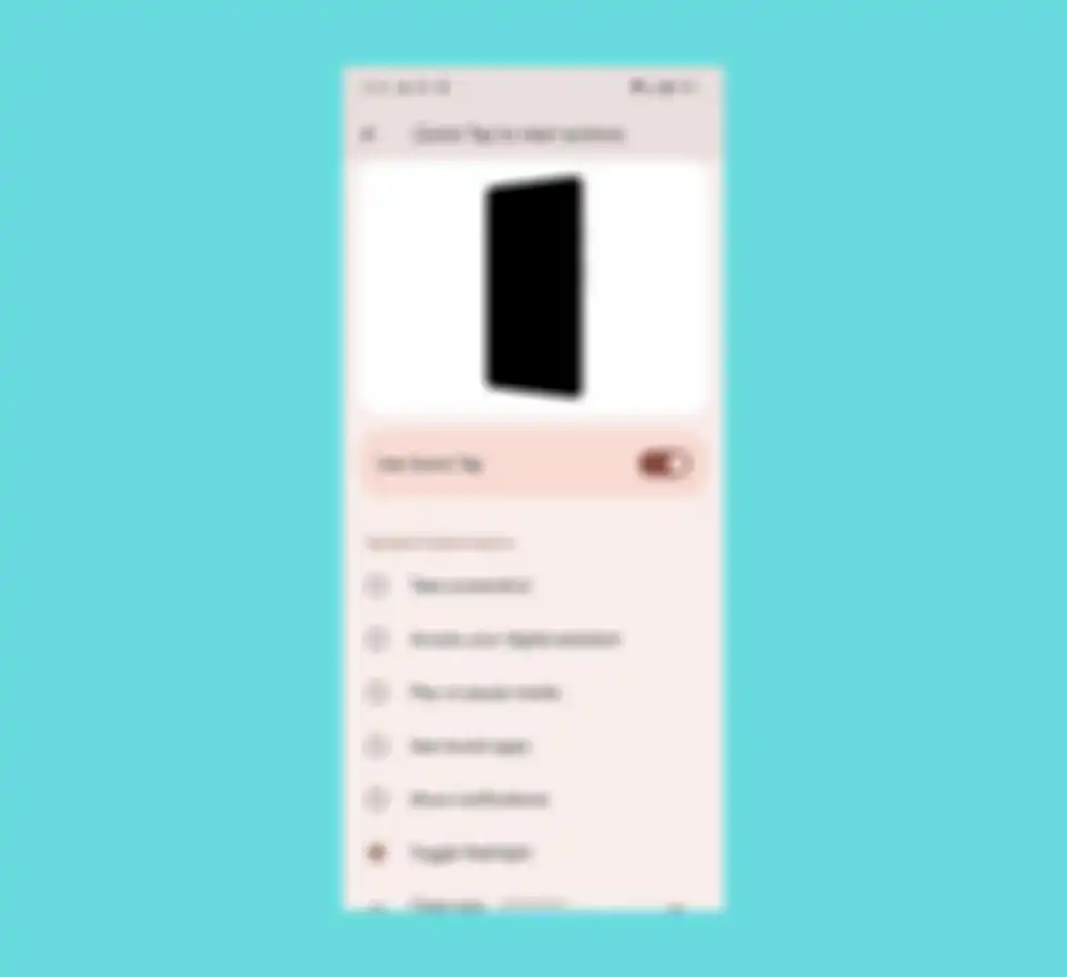 Opsi menyalakan senter dengan Quick Tap