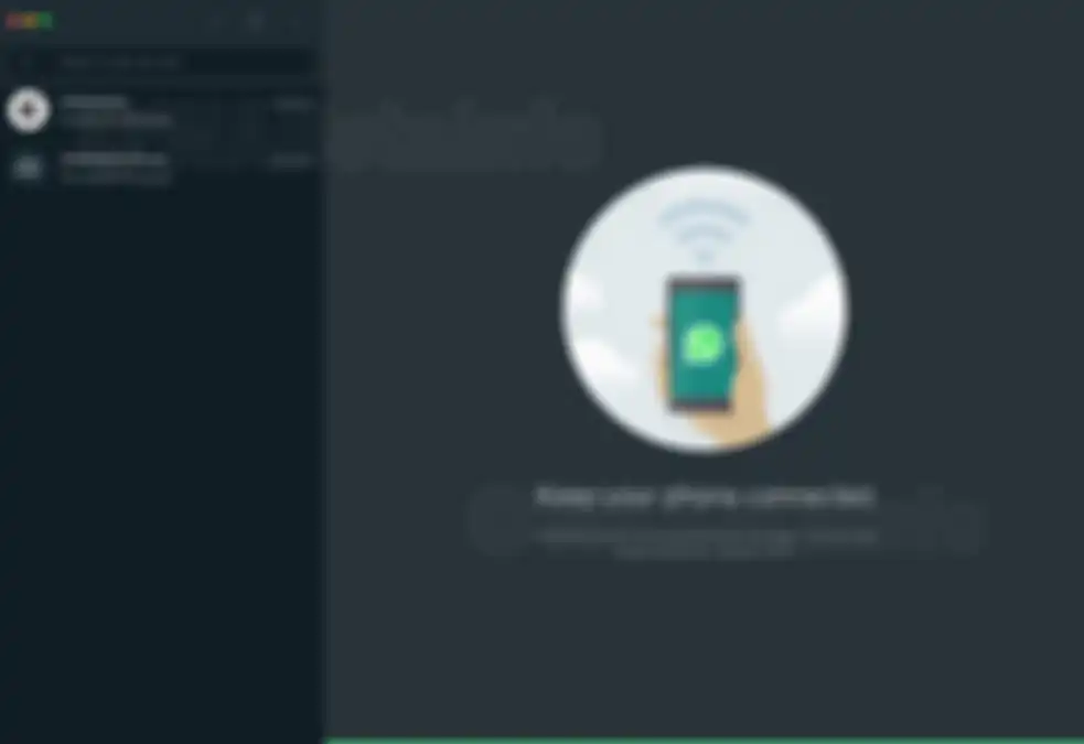 Tampilan dark mode pada WhatsApp versi web