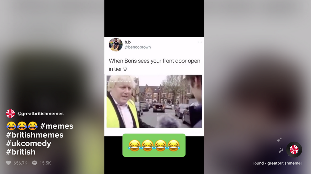 Tampilan video di TikTok for Android TV.