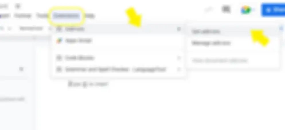 Menu Extension pada Google Docs