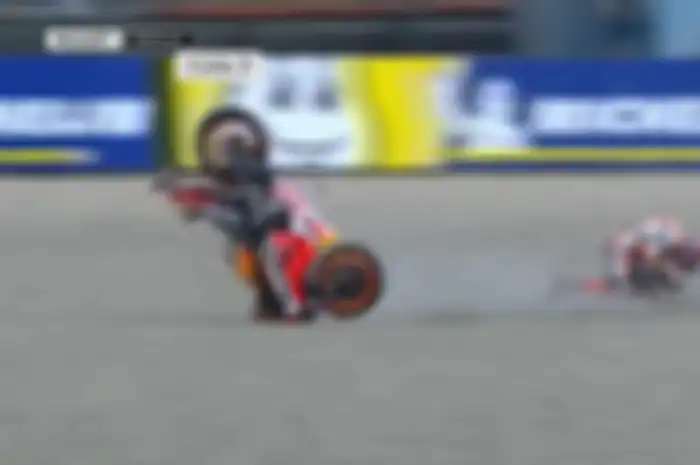 Insiden crah Jorge Lorenzo di tikungan 7 sirkuit Assen saat FP1 MotoGP Belanda 2019