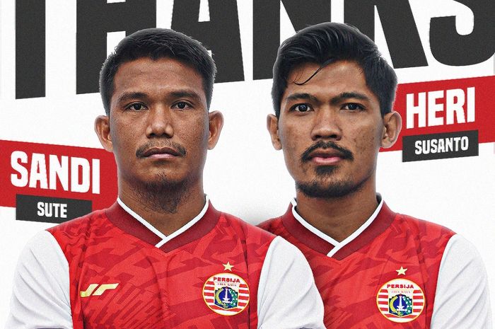 Pemain Persija Jakarta, Sandi Sute dan Heri Susanto resmi dilepas Persija Jakarta ke Persis Solo, Sabtu (22/5/2021).