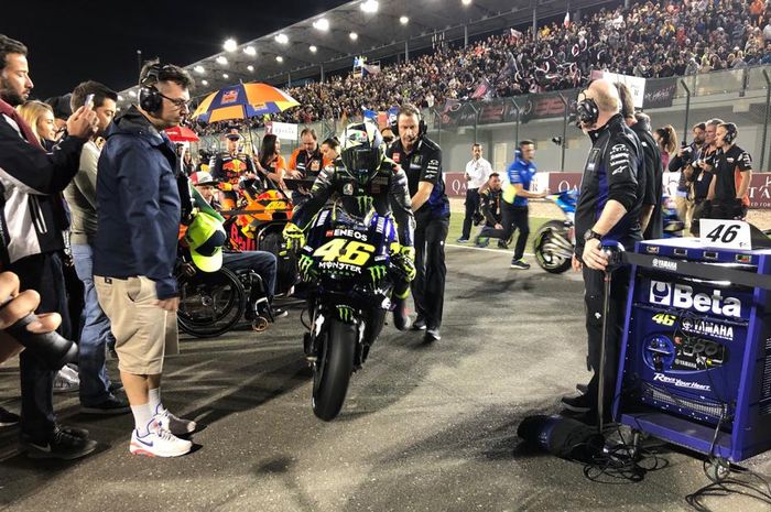 Valentino Rossi saat menjalani sesi balapan MotoGP Qatar 2019.