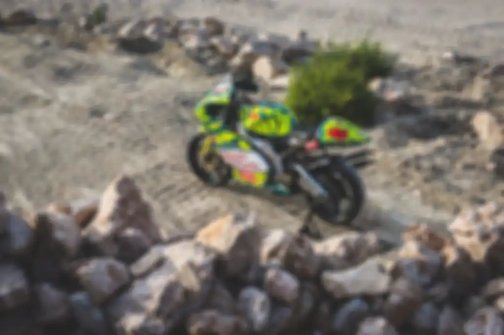 Aprilia RS250 dengan livery spesial Valentino Rossi