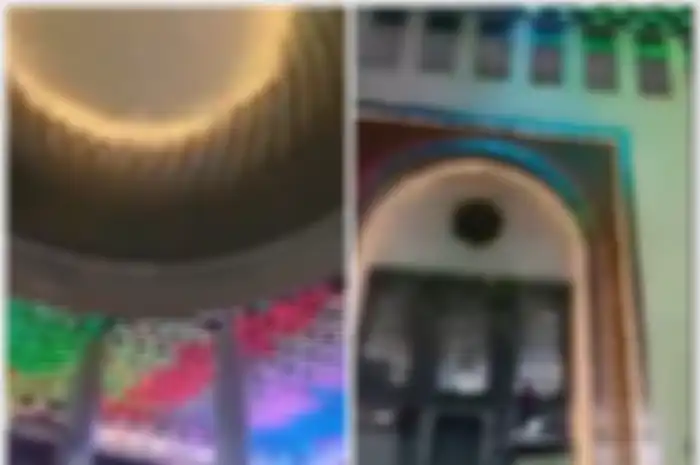 Lampu warna-warni di Masjid Istiqlal